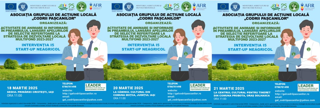 Activități de animare si informare în preambulul lansării apelurilor de selecție  in perioada 18-21 martie 2025