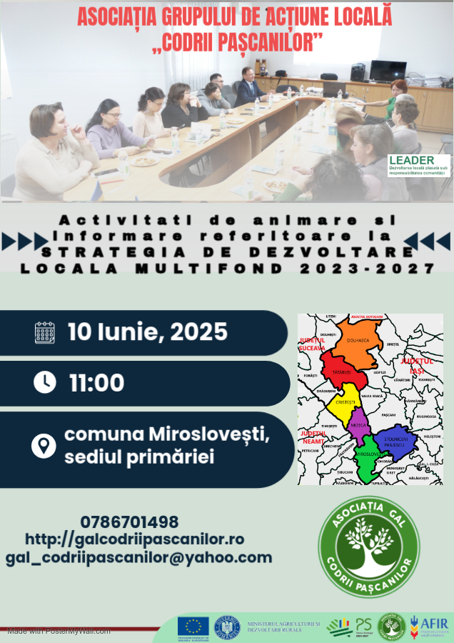 Afis Activitate Informare Miroslăvești iunie 2025